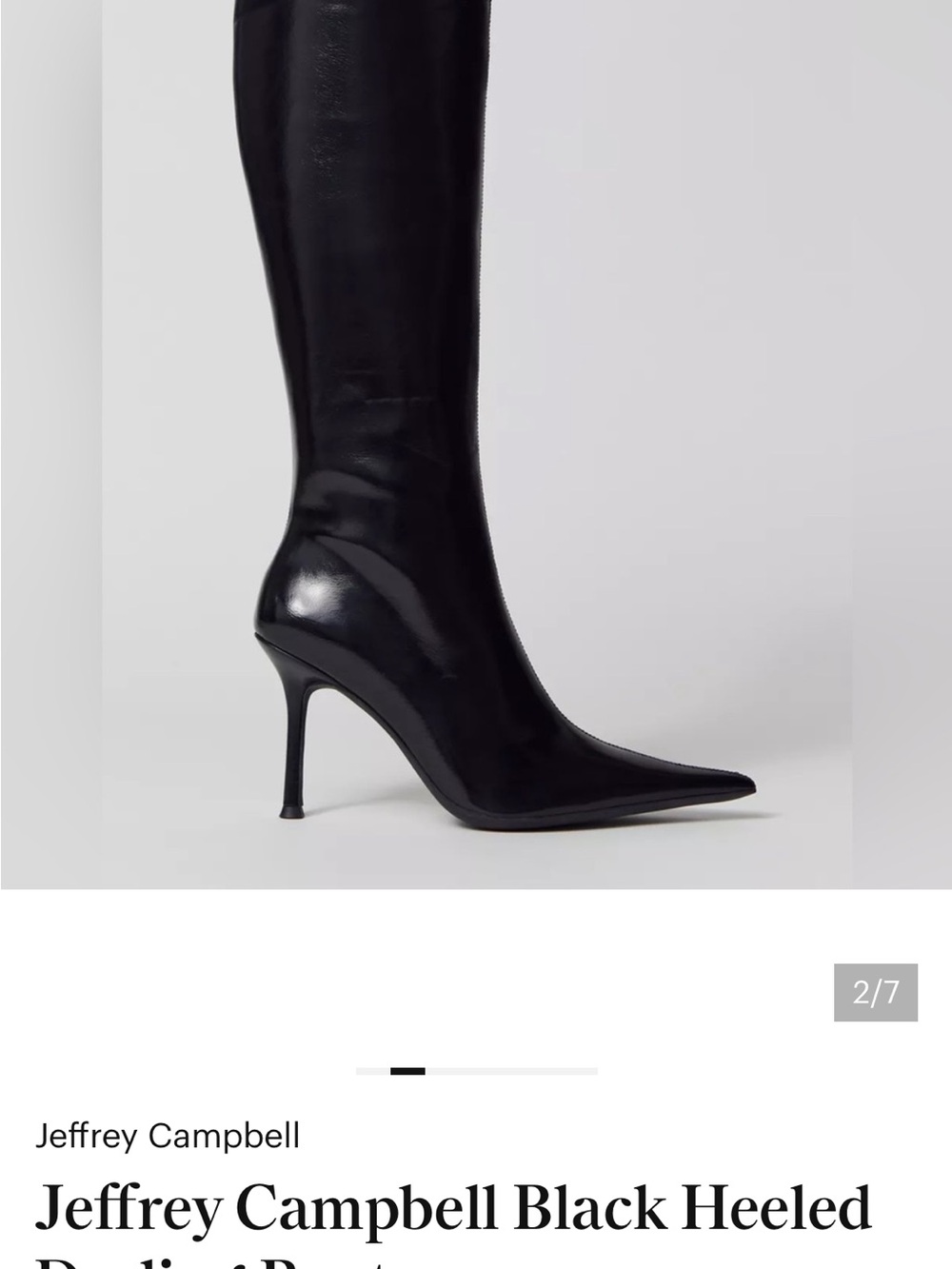 Jeffrey Campbell Darling Black Pointed-Toe Knee-High Stiletto Boots